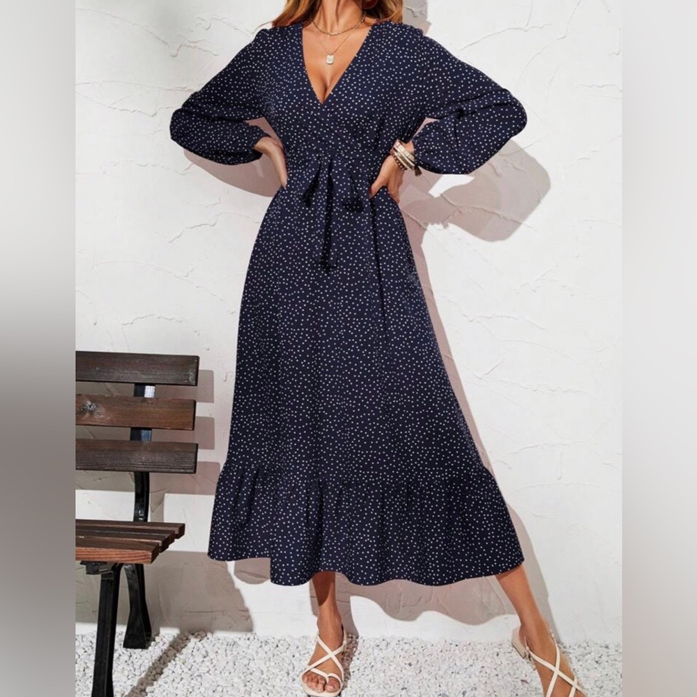 Black long sleeve maxi dress